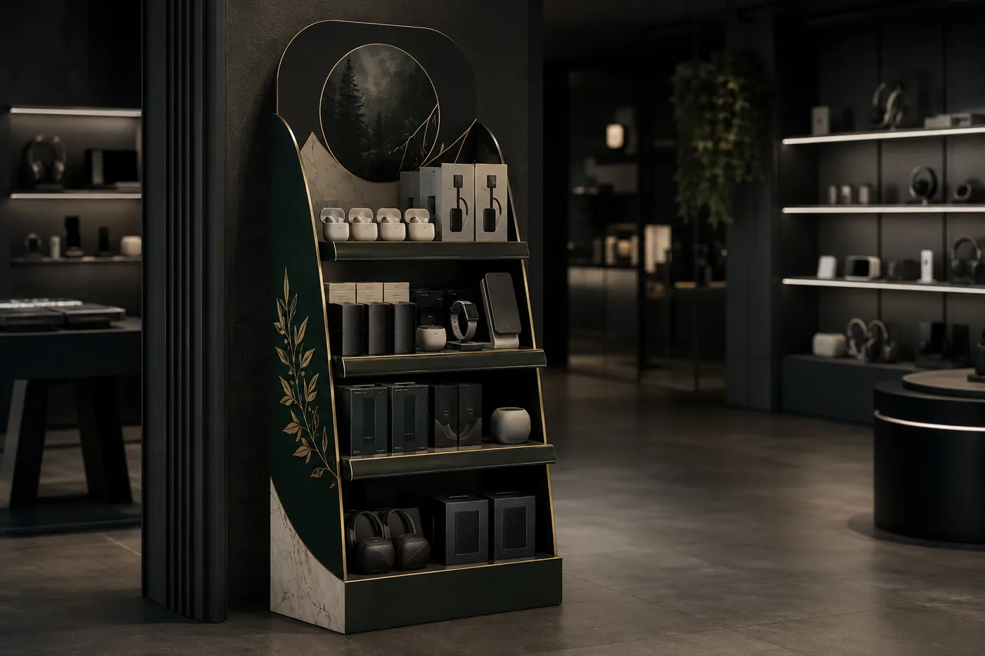 Showroom totem karton stand uygulaması